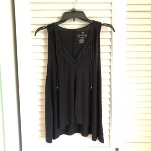 American Eagle Black and Lace Tank Top